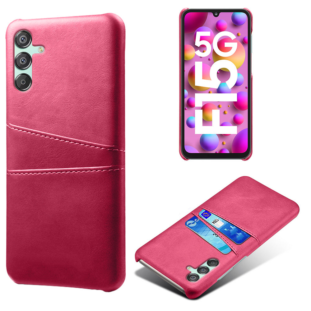 For Samsung Galaxy F15 5G / M15 5G Case PU Leather Hard PC Shockproof Shell with 2 Card Slots For Samsung Galaxy F15 5G / M15 5G Case PU Leather Hard PC Shockproof Shell with 2 Card Slots